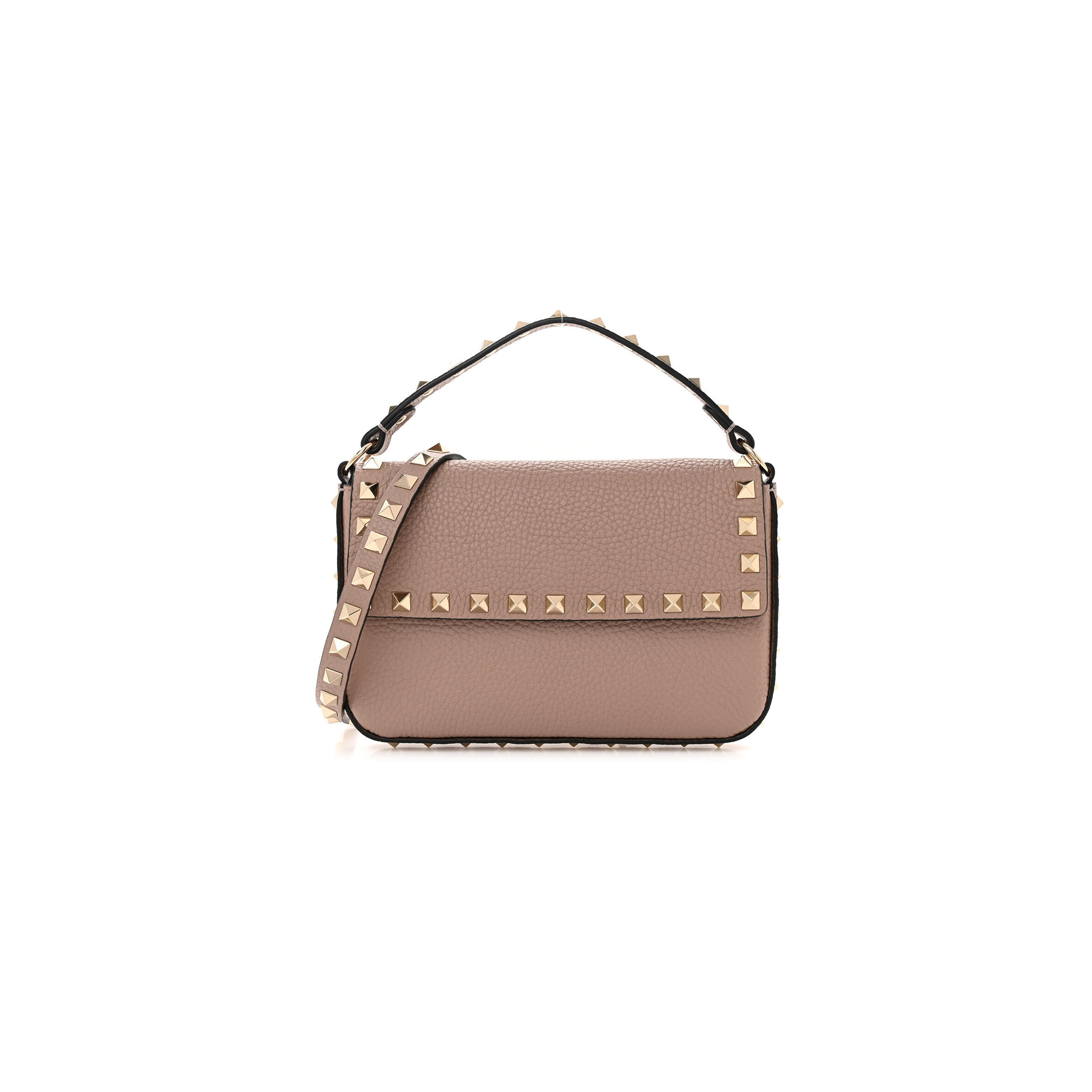 Va1e*ntin0 grainy calfskin rockstud crossbody pouch poudre 1w0p0w08vsh-uwt (19*12*3cm)